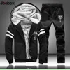 TRACKSUIT Men Fleece Hoodies Set 2019 Vinter Varm Sweatshirt Jogging Homme Tak Hoodie + Byxor Sportkläder Tracksuit Top och Byxor