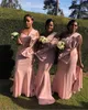 Billiga Brudtärna Klänningar med Big Bow 2019 Lång African Maid of Honor Dress for Wedding Party Guest Sheath Vestido de Festa