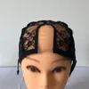 Mesh U-Part Wig Cap för att göra spetsar Paryks Black Lace Wig Caps för att göra peruker Justerbar HairNet Cheap Weave Net 10pcs