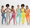 8色女性ヨガセットスポーツウェアブラジャートレーニング服ハイウエスト女性トレーニングシームレスジムスポーツ服セット272U