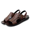 Неоплачиваемая дышащая кожаная мода летние мужские мужские сандалии для пляжей Драйв Двойной мужчина 10502