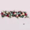 Rosequeen 100 x 25 cm langer künstlicher Bogen, Blumenreihe, Tischblume, Seidenblume mit Schaumstoffrahmen, Läufer, Herzstück, Hochzeit, dekorativer Hintergrund