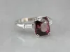 Anello di fidanzamento nuziale di lusso squisito standard in argento sterling 925 con diamante rosso da donna misura 6-10