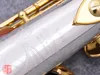 Best Quality Soprano Saxophone S9930 B(B) Silver-plated Soprano Straight Gold Key Sax Professional Musical Instruments Mouthpiece