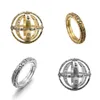 Anel astron￴mico de bola cair dobra a astrosc￳pio anel prateado ouro para sempre amor altera￧￵es de moda j￳ias femininas an￩is