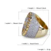 Hip Hop Cubic CZ Ring Vergulde Iced Out Micro Pave Cubic Zircon Juses Ring voor Mannen Vrouwen Maat 7-12