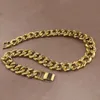 Catene con strass Bling ghiacciato Finitura dorata argento Collana a catena a maglie cubane Miami 15mm Collana da uomo Hip Hop Gioielli 16 18 20 24 pollici