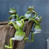 4pcs/Set Creative Climbing Frogs Bonsai Decorative Hang Frog Outdoor Garden Flowerpot Decor For Home Desk Garden Decor Ornament T200117