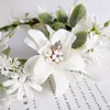 Bohemian Girls garland stereo simulation flowers pearl Beaded Children hair band Bridal Wedding headdress Kids Sea Beach Wreath S169