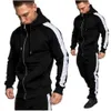 Mens Tracksuits Sports Suit Män Varma svettdräkter Set färgmatchande sportkläder stor storlek Sweatsuit Male S-3XL 64YX