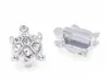 50pcs / mycket 8mm Rensa Gröna Rhinestones Sea Turtle Slide Charms Passform för 8mm DIY Tillbehör Nyckelringar Armband Armband