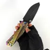 Version de personnalisation limitée Rogue Shark Knives Couteau pliant SCK Lame noire S35VN Cadre en titane anodisé Outils de camping solides Équipement de plein air Tactique EDC