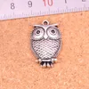 47 pièces breloques hibou branche debout Antique argent plaqué pendentifs faisant bricolage à la main tibétain bijoux en argent 28*18mm