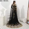 Vestidos de noche musulmanes con envoltura de manga larga Mermaid, sirena árabe islámica vestida de fiesta vestidos de Fiesta 2018 Evening GO7313800