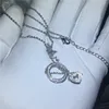 Romantischer runder Herzanhänger mit Halskette 925 Sterling Silber 5A Zirkon Cz Verlobung Hochzeit Anhänger für Frauen Brautgeschenk