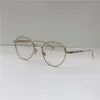 Ny mode designer optiska glasögon 0009 metall rund ram retro modern stil transparent lins kan vara receptbelagda linser