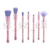 Glitter Diamond Makeup Brushes Set 7PCS Makeup Brush Cosmetics Brushes Powder Eyeshadow Foundation Make Up Brush Tool Kit Rosa gul blå