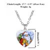 Merry Christmas Heart shape Necklace For Women Men Reindeer tree Santa Claus Bell snowman Pendant Chains Fashion festival Jewelry