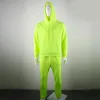 Ny träningsdräkt för män 2 set mode hooded + byxor män sportkläder hoodie vår och höst neon gröna herr hoodies tröjor tröjor