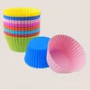 7cm Silicone Cupcake Cake Baking Molds liner Chocolate Muffin Liners Jelly Pudding Pan Cup Party Accessory Baking Cups Mold 8 Colors