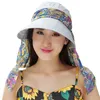 Damen Damen Sommer Strand Big Large Wide Brim Faltbare Reise Blumendruck UV-Schutz Sun Floppy Sunblock Hut Visier Cap