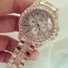 Women Watches Quartz Diamond Watch Fashion Top Brand Wristwatch Fashion Watch Ladies Crystal Jewelry Rose Gold313W