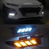 2 SZTUK DRL dla HYUNDAI ENCINO 2018 2019 Jazda dzienna jazdy Light Lampa przeciwmgielna LED światło dzienne z żółtym sygnałem obrotu