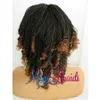 New kinky style Synthetic Braids Wigs ombre brown full lace front short Braided Wigs for Black Women191u
