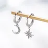 sterling silver cubic zirconia hoop earrings