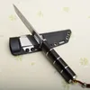 VG10 Damascus Steel Knife Fixed Blades Ebony Handle Tanto Blade Survival Straight Knives With Kydex