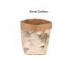 Dobrável saco de papel kraft impermeável Papel Kraft Flowerpot ecologicamente correta Sundries Organizador Bolsa Flor Suculentas saco de papel kraft