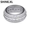 Hip Hop Men039s Iced Out Cumbic Zircon Bling Suqare 3 Row Ring Gold Silver Color CZ Bijoux Anneaux Gifts8131453