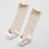 Genou haute bébé chaussettes nouveau-né chaussettes pour filles coton dessin animé infantile bébé garçons chaussettes anti-dérapant décontracté hiver bébé jambières