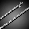 Braccialetti a catena della corda di moda per donne uomini 4mm 925 Sterling Silverwedding Party Bracciale European Charms Bracelets7950866