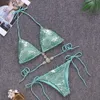 Descuento Más barato 2024 sexy bikini taladro nuevo traje de baño de tres puntos estilo dividido mujeres Bikini natación, traje de baño deportivo flexible elegante