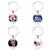 Trump 2020 Keychain Tempo Gem Flag Chaveiro Metal Reelect Trump Pingente Chave Chave Presente Titular Jóias