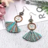 Turquesa Beads Dream Catceiro Lã Fringed Setor Borla Brinco Colorido Estilo Étnico Eardrop Moda Mulheres Brincos Jóias Criativo Presente