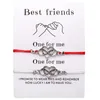 Bohemian Heart Couples Bracelets Set For Women Men Infinite Knot Wax Rope Bracelet Best Friend Wish Card Jewelry 2pcs/set