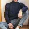 2018 New Winter Pullover Men Sweater Coat Knitted Turtleneck Men Sweater Man Solid High Collar Mens Turtleneck Sweaters