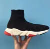 أزياء Mid Boots Men Women Classic Triple Mens Shoes Socks Boot Black White Red عالي الجودة الحجم 36-45