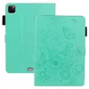 Housse de tablette en cuir gaufré papillon pour iPad Air Pro 11 9.7 Mini 1/2/3/4/5 Samsung Galaxy Tab A T860 Étui de protection avec emplacements pour cartes multiples