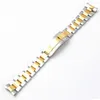 WatchBand 20mm Watch Band Strap 316L Rostfritt stål armband Burvad End Silver Watch Accessories Man Watchstrap For Submariner Gold med verktyg