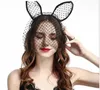 New Party Cat Headband Lace Christmas Cat Ear Hairband With Veil Halloween Headband