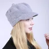 Solide hiver casquette chaude tricot lapin fibre bonnet chapeaux chaud velours femmes chapeaux crâne casquettes femmes mode