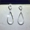 Boucles d'oreilles pendantes en forme de poire en argent sterling 925, réglage pavé 5A Cz, boucles d'oreilles de fiançailles et de mariage pour femmes, cadeau de mariée 288I