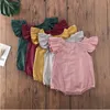 Kids Designer Odzież Dziecko Falbala Wzburzyć Rękaw Pajaciki Lato Solidna Bez Rękawów Trójkąt Kombinezony Onesies Niemowlę Miękki Body CYP646