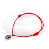 100pcs Hamsa Hand String Evil Eye Lucky Red color wax Cord Spiritual Bracelets Success Protection