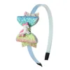 Färgglada Glitter Unicorn Bow Headband Kid Girl Rainbow Horse Hair Sticks Party Tillbehör Blandade färger