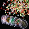 Nail Art Glitter Sequins Stickers Christmas Flake Snowflake Xmas Tree Dots Slice Gel Polska Nails Dekorationer Manikyrverktyg