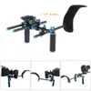 Freeshipping Support d'épaule vidéo en aluminium Support de stabilisateur avec curseur 15 mmRod Ensemble de poignées à double main Support en forme de C pour reflex numérique